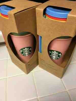 STARBUCKS Color Changing Cold Cups (5) 24 Oz Venti Lids Straws NEW Same Day Ship - Sold on eBay Jun, 11th 2019 for $69.99