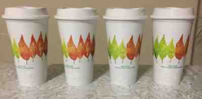 NEW Starbucks FALL LEAVES Reusable Coffee Tea Cup Tumbler - lot of 4 - Sold on eBay Jun, 11th 2019 for $15.95