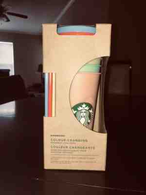Starbucks color changing cold reusable cups with straws. 5-pack 24 oz. - Sold on eBay Jun, 11th 2019 for $51.00