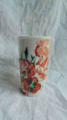 10 fl oz Starbucks Insulated Ceramic Travel Mug Red Flowers 2015 - Sold on eBay Jun, 11th 2019 for $25.99