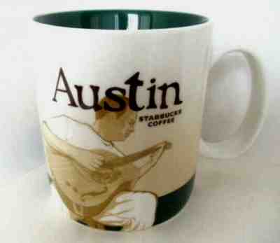 Starbucks Austin Mug Cup 2010 Guitar Collector Series Guitarist 16 ounce - Sold on eBay Jun, 11th 2019 for $17.99