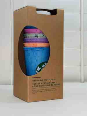 NEW 2019 Starbucks Reusable Hot Cup Marble Collection 6 Cups w Lids 16 oz - Sold on eBay Jun, 10th 2019 for $21.99