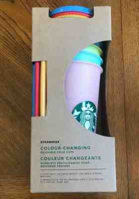 Starbucks Reusable Color Changing Cups (Pack Of 5 With Lids & Straws) READY2SHIP - Sold on eBay Jun, 10th 2019 for $80.00