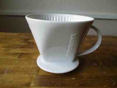 Classic Starbucks Pour Over White Ceramic Brewer Drip Coffee Filter #4 - Sold on eBay Jun, 10th 2019 for $19.99
