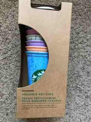 Starbucks Reusable Hot Cup Collection Pack Of 6 W/Lids 16 oz Summer 2019 New - Sold on eBay Jun, 10th 2019 for $19.95