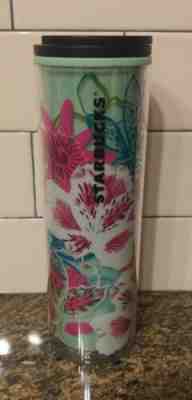 Starbucks 16oz Twist Lid Tall Tumbler Travel Mug Cup Flower Hibiscus 2017 RARE - Sold on eBay Jun, 10th 2019 for $20.95
