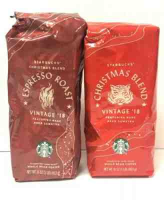 Starbucks Christmas & Espresso Blend Vintage 2018 Whole Bean Coffee 2 Lbs NEW - Sold on eBay Jun, 10th 2019 for $30.00