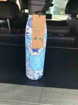 NEW Starbucks Flower Blue Water Bottle Magnetic Lid Tumbler 20oz Summer 2019 - Sold on eBay Jun, 10th 2019 for $16.50