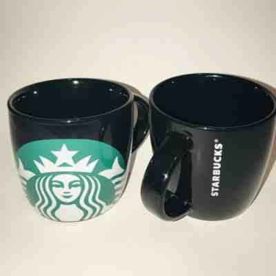 NEW Set Of 2 Starbucks 14 oz Black Coffee Cup Mug With Large Mermaid Design - Sold on eBay Jun, 10th 2019 for $16.00