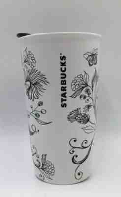 Starbucks Floral Heart Ceramic Tumbler Travel Cup 12 Oz 2014 Edition - Sold on eBay Jun, 10th 2019 for $29.99