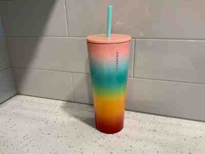New Starbucks RAINBOW Venti Stainless Cold Tumbler - Sold on eBay Jun, 10th 2019 for $39.00