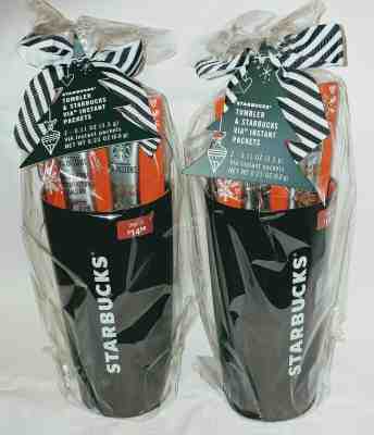 SET OF 2 STARBUCKS COFFEE 20 OUNCE BLACK STAINLESS STEEL TUMBLER CUP TRAVEL - Sold on eBay Jun, 10th 2019 for $20.94
