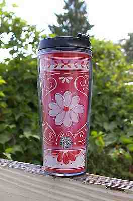 Starbucks Coffee Company 2002 / 2003 Red 16oz Travel Tumbler Cup Flowers Floral - Sold on eBay Jun, 10th 2019 for $15.00