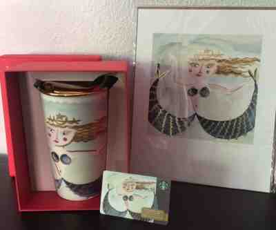 Starbucks Dot Collection Siren Traveler Mug & LE Art Print & Gift Card Last One! - Sold on eBay Jun, 10th 2019 for $59.00