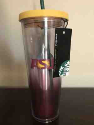 Starbucks *rare* ASU Arizona State Cold Cup Venti Tumbler Cup Retired! Scratches - Sold on eBay Jun, 10th 2019 for $19.99