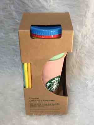 Starbucks New Color Changing Reusable Cold Cups,Straws, Lids 24 oz - Box of 5 - Sold on eBay Jun, 10th 2019 for $67.50