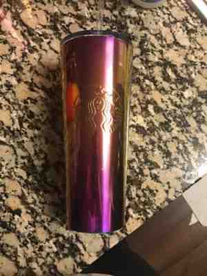 NEW 2019 STARBUCKS COLD CUP IRIDESCENT PINK PURPLE STAINLESS STEEL TUMBLER 24 fl - Sold on eBay Jun, 10th 2019 for $28.00