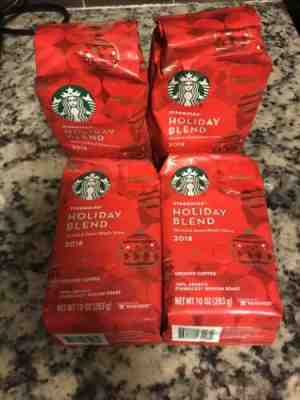 Starbucks 2018 Holiday Blend Ground Coffee 10 oz Bags Lot Of 4 NEW SEALED - Sold on eBay Jun, 10th 2019 for $30.00