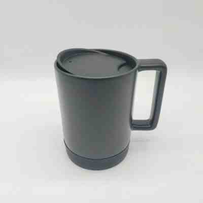 Starbucks Black 14oz Coffee Mug Non Slip Rubber Travel Ceramic Desktop w/ Lid - Sold on eBay Jun, 10th 2019 for $19.99