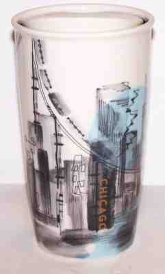 WONDERFUL 2015 STARBUCKS COFFEE CHICAGO 12 oz TRAVEL MUG/TUMBLER - Sold on eBay Jun, 9th 2019 for $19.24