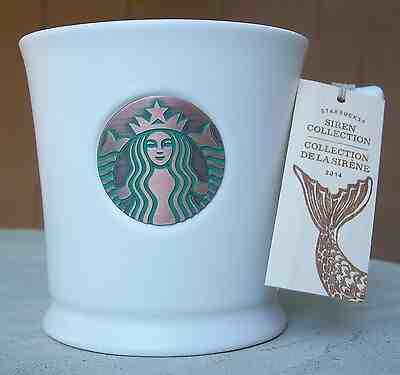 NEW Starbucks Siren Collection Embossed Copper Mermaid Logo White Mug Cup  - Sold on eBay Jun, 9th 2019 for $24.99