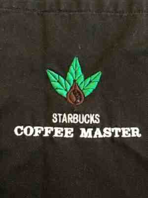 ORIGINAL Starbucks Black Apron Coffee Master Rare Coffee Bean Logo - Sold on eBay Jun, 9th 2019 for $24.00