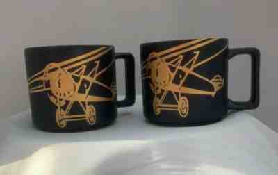 NWOB Set Of Two 2016 Starbucks Coffee Mug with Gold "Viennese" Airplane Stamp - Sold on eBay Jun, 9th 2019 for $40.00