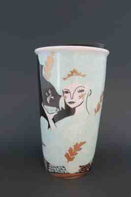 Starbucks 2018 Holiday Siren Mermaid Ceramic Travel Tumbler Mug Black Gold Mint  - Sold on eBay Jun, 9th 2019 for $16.00