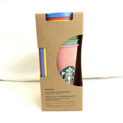 New Starbucks Color Changing Reusable Cold Cup Tumblers 24oz Venti Set Of 5 Cups - Sold on eBay Jun, 9th 2019 for $60.00