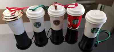LOT (5) Starbucks Mini Small To Go Cup Ceramic Christmas Ornaments  - Sold on eBay Jun, 9th 2019 for $19.50