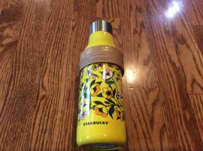 Starbucks Stainless Yellow Floral Water Bottle Twist Cap 20oz 2019 Edition NEW - Sold on eBay Jun, 9th 2019 for $33.77