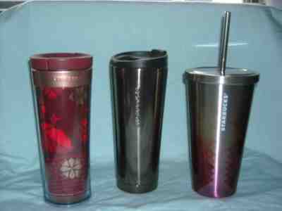 Starbuck's Travel Mugs ~16oz Stainless, 12oz Stainless, 12oz Plastic~new wo tags - Sold on eBay Jun, 9th 2019 for $15.00