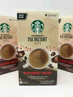 Starbucks VIA Instant Peppermint Mocha Latte (3 boxes of 5 packs)Limited Edition - Sold on eBay Jun, 9th 2019 for $30.00