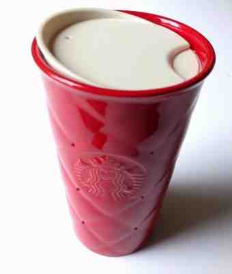 Starbucks Quilted Double Wall Ceramic Tumbler Mug Ruby Red Swarovski Crystals - Sold on eBay Jun, 9th 2019 for $32.99