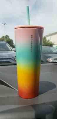  STARBUCKS COLD CUP RAINBOW STAINLESS STEEL VENTI TUMBLER CUP 24 oz. - Sold on eBay Jun, 9th 2019 for $30.00
