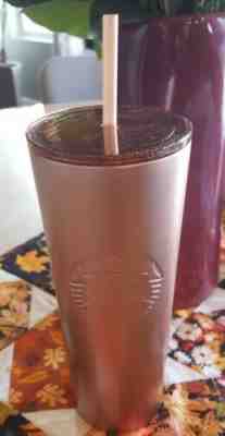 New Starbucks 2018 Holiday ROSE GOLD Travel Tumbler! Stainless Steel 24 ounces - Sold on eBay Jun, 9th 2019 for $42.00