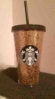 NEW Starbucks 2018 Holiday Glitter Gold and Black Cold Cup Tumbler 16oz  - Sold on eBay Jun, 8th 2019 for $25.89
