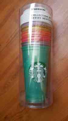 2018 NEW Lot of 6 Starbucks Reusable 16oz Cup Collection W/ Lids Shimmery Pearl  - Sold on eBay Jun, 8th 2019 for $24.99