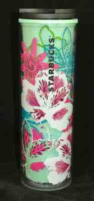 Starbucks 2017  16 oz Twist Lid Tall Tumbler Travel Mug Cup Flower - Sold on eBay Jun, 8th 2019 for $15.00