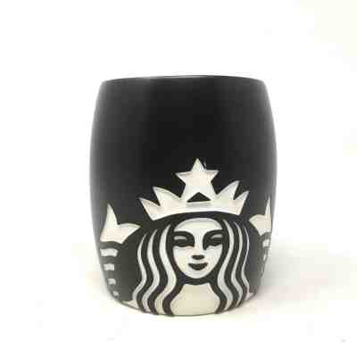 Starbucks Etched Mermaid Logo Siren Matte Black Coffee Mug 12oz Cup 2011 - Sold on eBay Jun, 8th 2019 for $15.95
