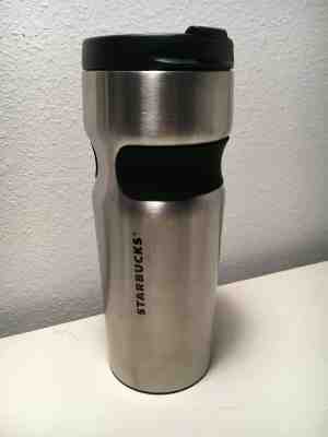 Starbucks Stainless Steel Silver Tumbler Rubber Grip 16oz - Sold on eBay Jun, 8th 2019 for $25.00