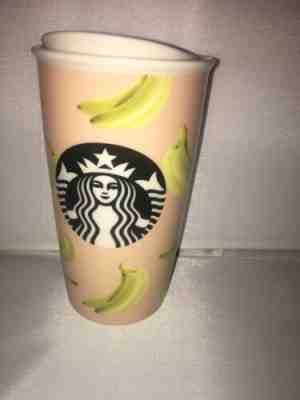 Starbucks 2015 Bananas/Mermaid 12 oz Ceramic Travel Tumbler/Mug w/Lid New No Box - Sold on eBay Jun, 8th 2019 for $19.90