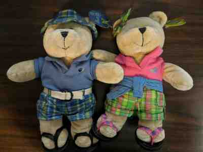 Starbucks Bearista Bear #62 & #63 2007 Summer Girl & Boy Preppy Plush - Sold on eBay Jun, 8th 2019 for $17.50
