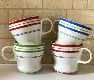Lot 4 Starbucks Coffee Company 2007 12oz Mug Cup Striped Red Blue Green Mugs - Sold on eBay Jun, 8th 2019 for $27.00