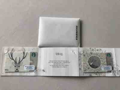 Starbucks card Korea - animal set with matching sleeve - Sold on eBay Jun, 8th 2019 for $38.00