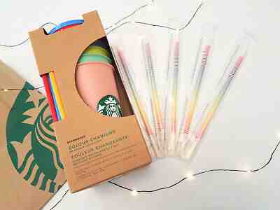 NEW HOT Rare Starbucks Color Changing Venti Cold Tumblers Extra 5 Rainbow Straws - Sold on eBay Jun, 8th 2019 for $80.00