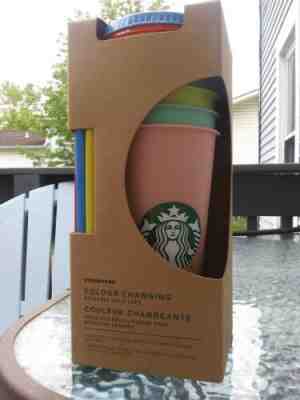 Starbucks Color changing cups. 5 cups, Lids, & Straws. (Rare) - Sold on eBay Jun, 8th 2019 for $61.00