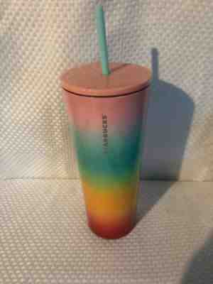 Starbucks 2019 Venti Rainbow Tumbler Venti 24 oz Stainless Steel Cold Cup Summer - Sold on eBay Jun, 8th 2019 for $39.99