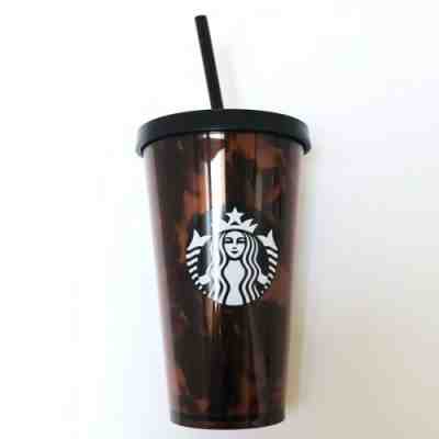 New Starbucks Tumbler Black/Brown Tortoise Shell Print 16 oz, Grande Cold Cup - Sold on eBay Jun, 8th 2019 for $22.99