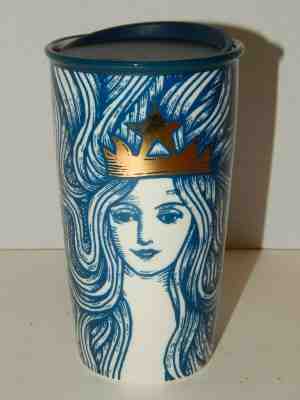 Starbucks 12 Oz Siren Mermaid 2016 Gold Crown Blue Tumbler Travel Coffee Mug - Sold on eBay Jun, 8th 2019 for $39.95